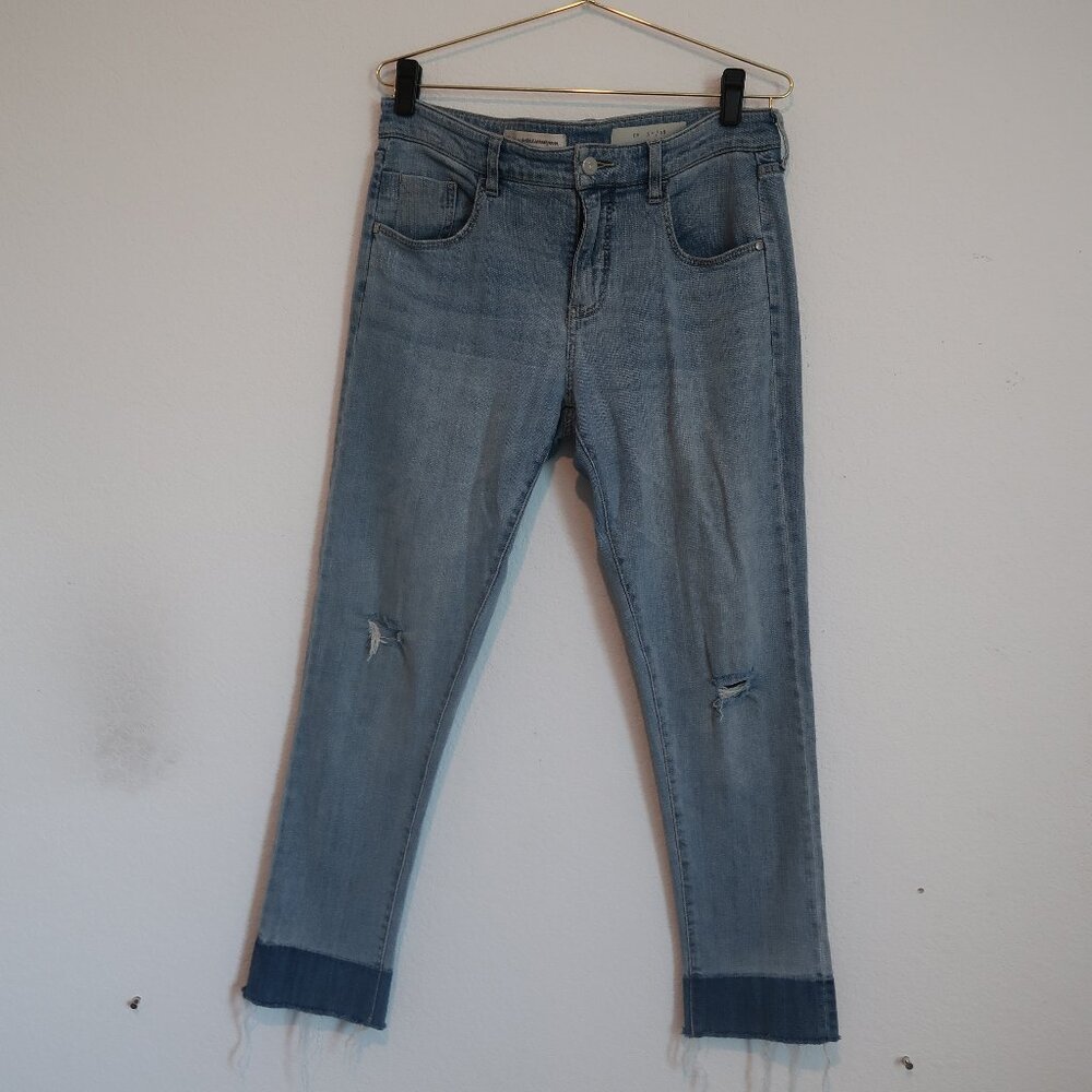 Anthropologie Pilcro and the Letterpress Distressed Skinny Jeans, Size 28